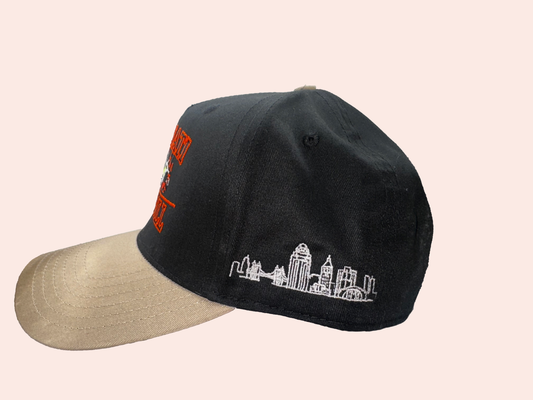 Welcome to the Queen City Cap - Black | Side Skyline