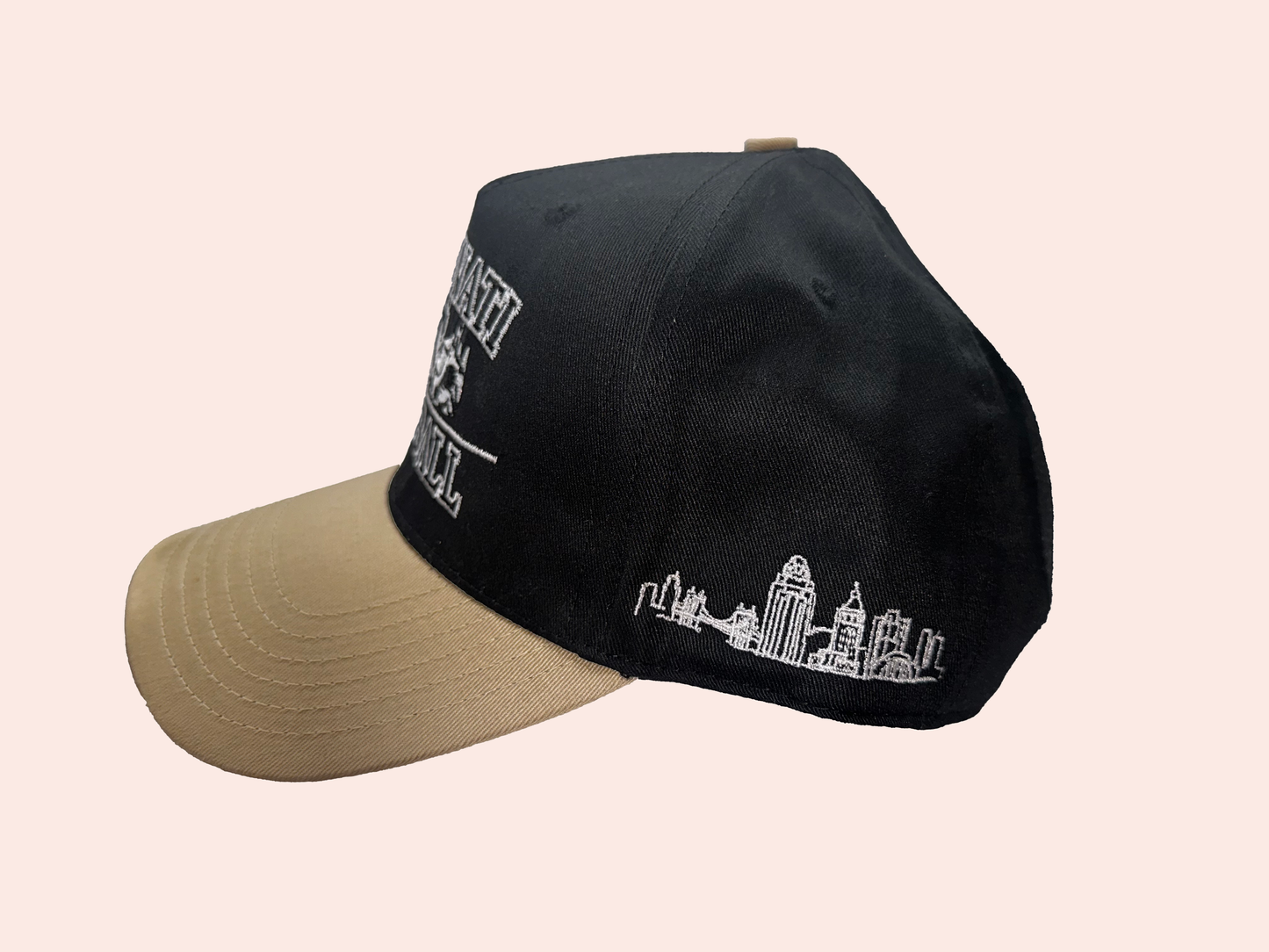 Welcome to the Queen City Cap - Black | Side Skyline (White Tiger Edition)