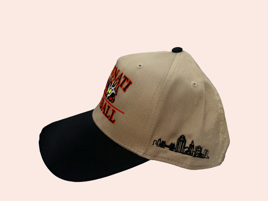 Welcome to the Queen City Cap - Khaki | Side Skyline