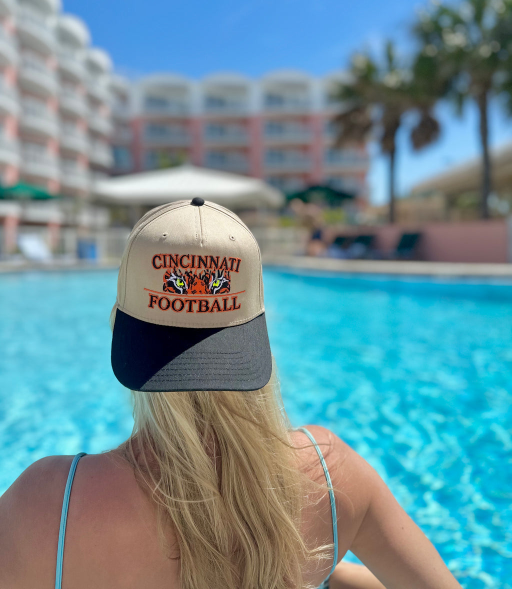 Welcome to the Queen City Cap - Khaki | Side Skyline