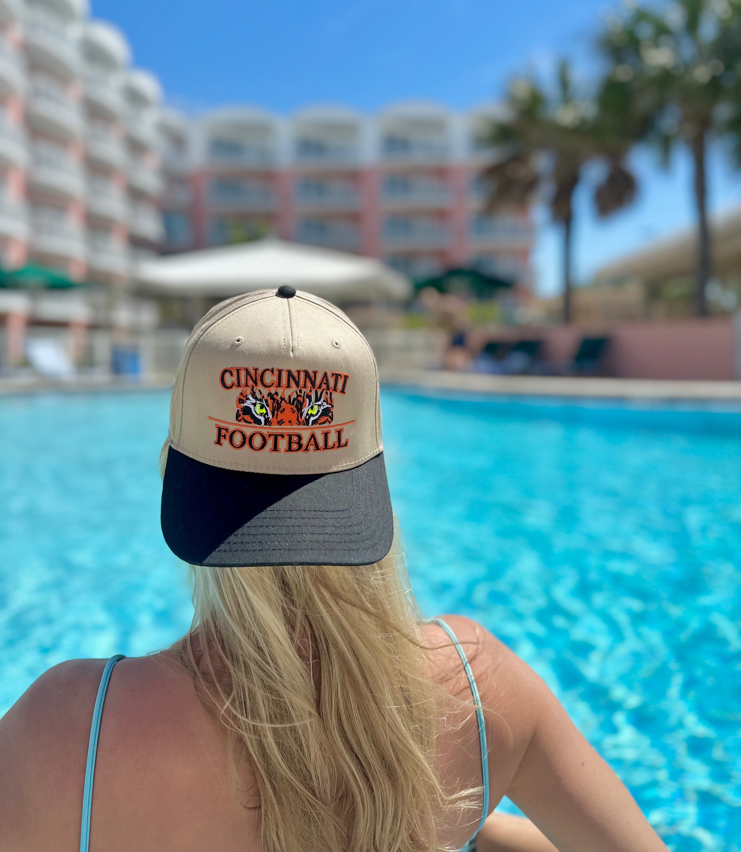 Welcome to the Queen City Cap - Khaki | Side Skyline